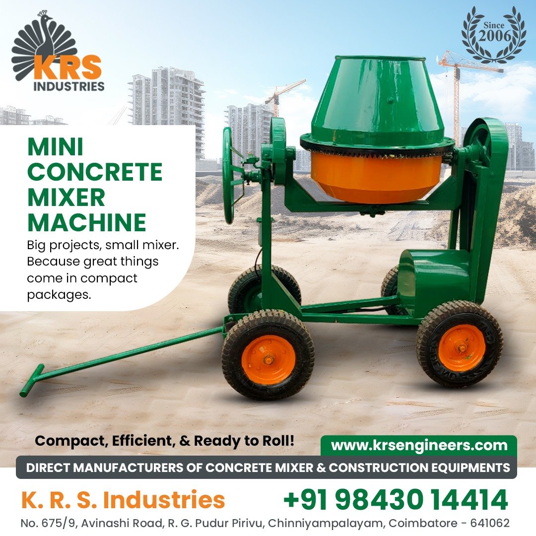 Mini Concrete Mixer Machine by Top Manufacturer in Coimbatore