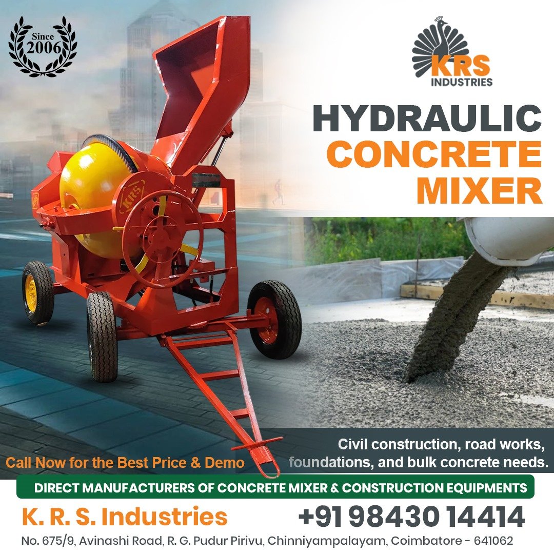 Hydraulic Concrete Mixer Machine Manufacturer in India – KRS Industries