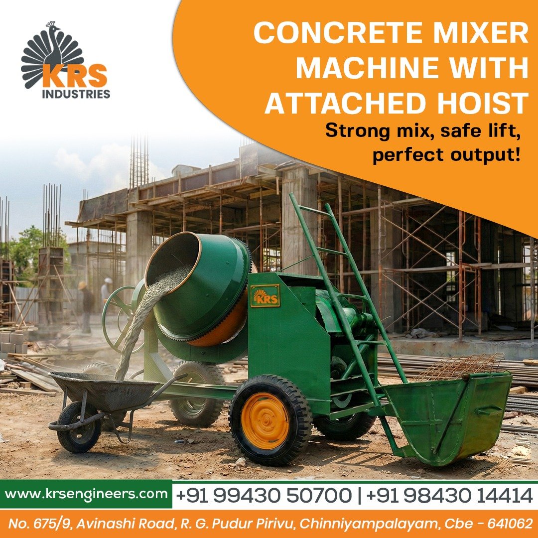 Concrete Mixer Machine with Hoist Lift