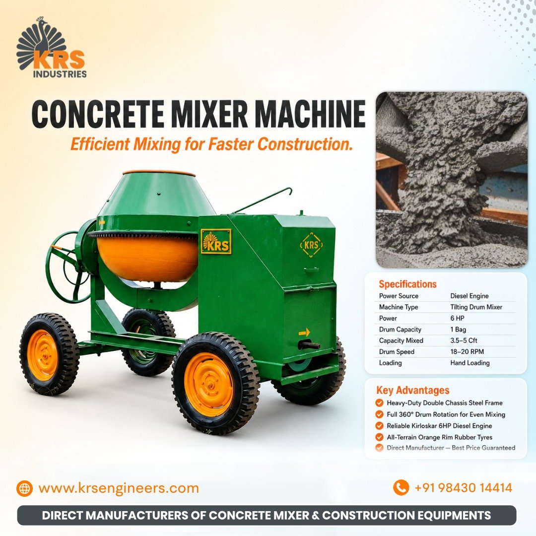 Diesel Concrete Mixer Machine Suppliers in Chennai